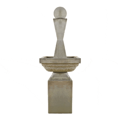 Mod I Outdoor Cast Stone Garden Fountain Tall With Ball Fountain Tuscan